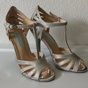 Betsy Johnson silver heels NEW